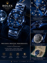 ⌚ ROLEX STYLE – PREMIUM GENTS WATCH 🔥
💙 Full Blue Luxury Edition 💙