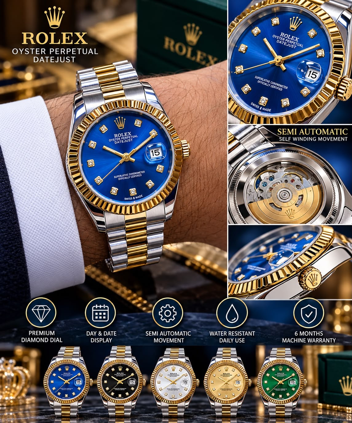 ⌚ ROLEX SEMI AUTOMATIC – PREMIUM COLLECTION 🔥
