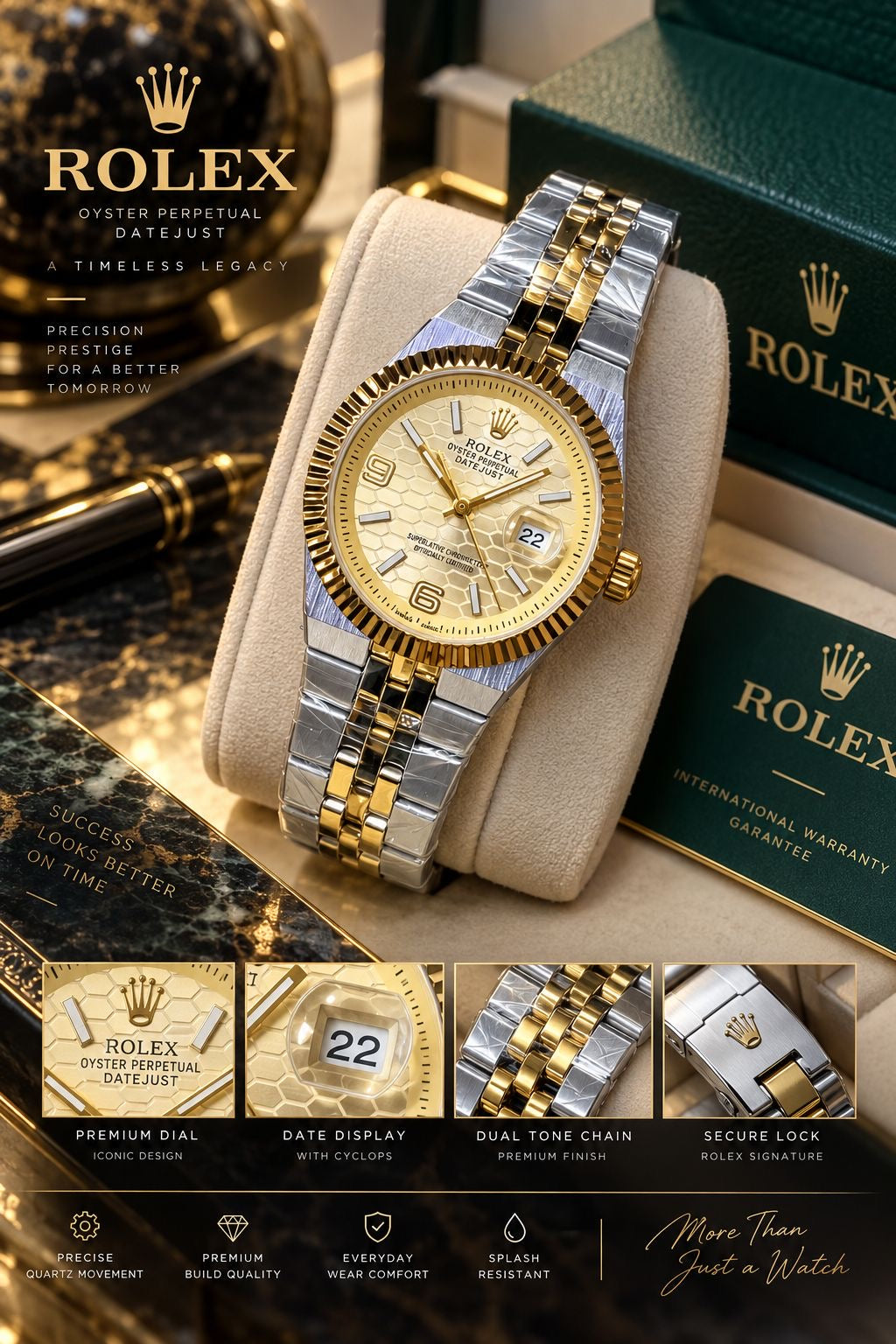 🔥 ROLEX STYLE – PREMIUM GENTS WATCH 🔥