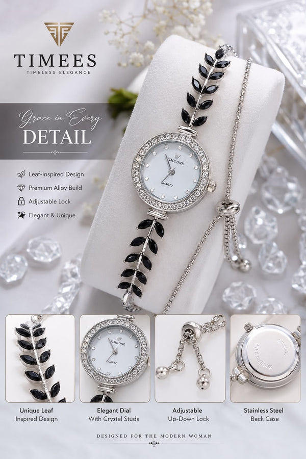 🌿✨ Ladies Premium Leaf Design Watch ✨🌿