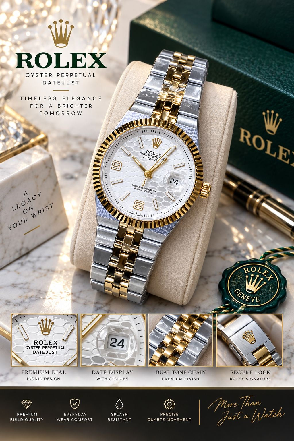 🔥 ROLEX STYLE – PREMIUM GENTS WATCH 🔥